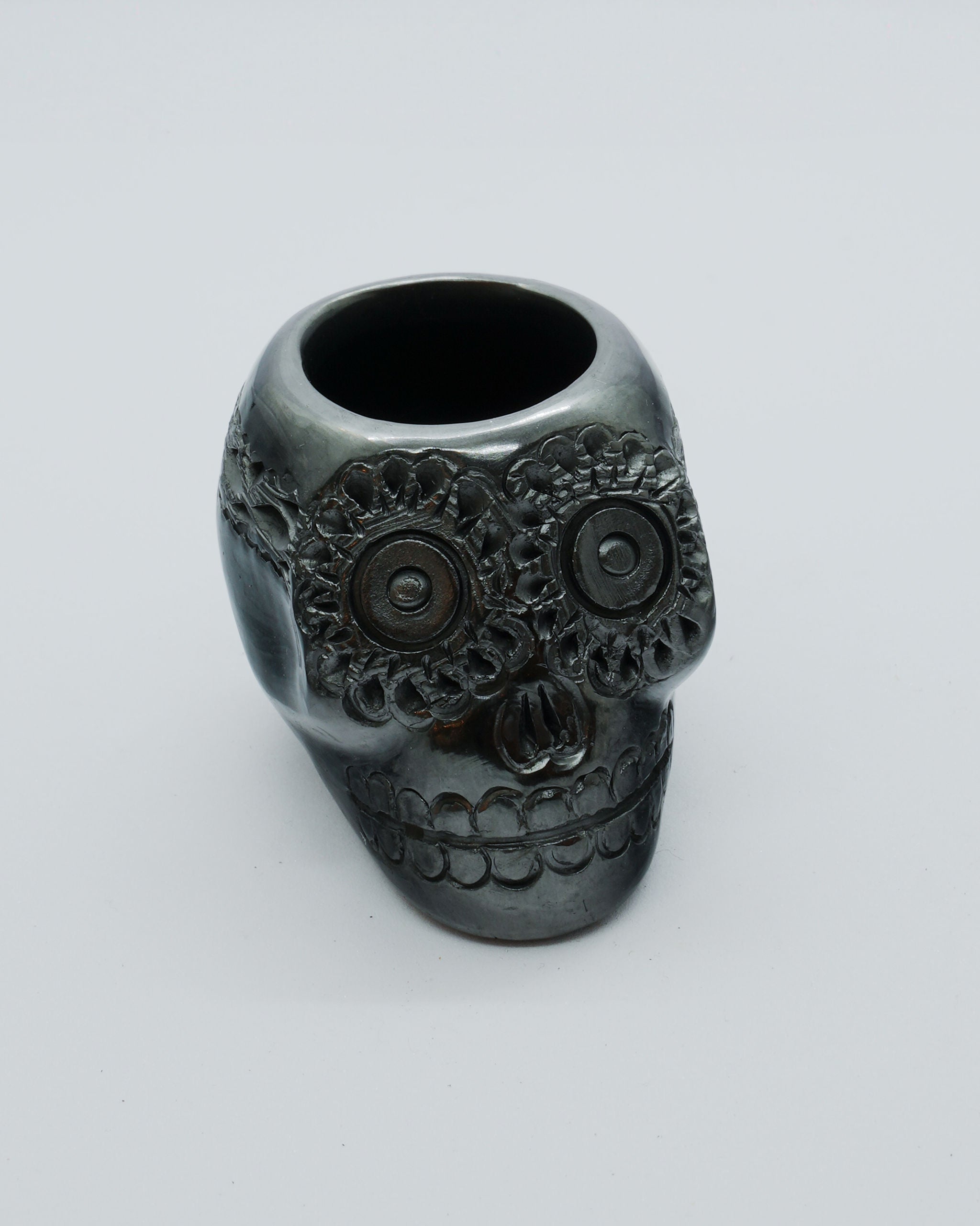 Black Clay Tequila & Mezcal Shot Glass - Skull