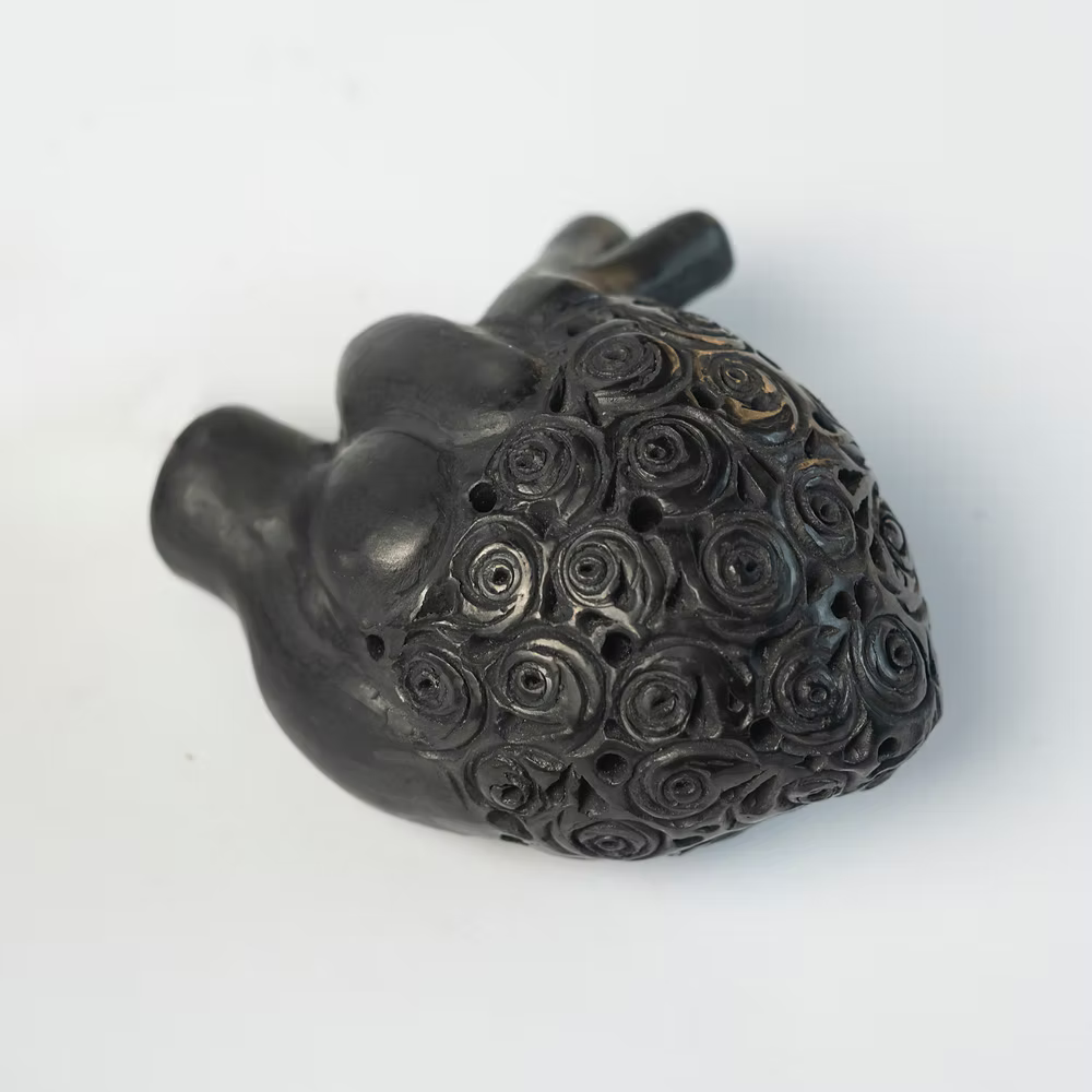 Decorative Heart made of Black Clay
