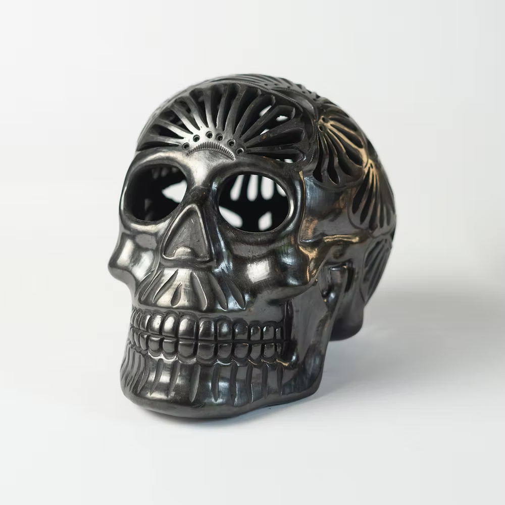 Detailed Skull made of Black Clay