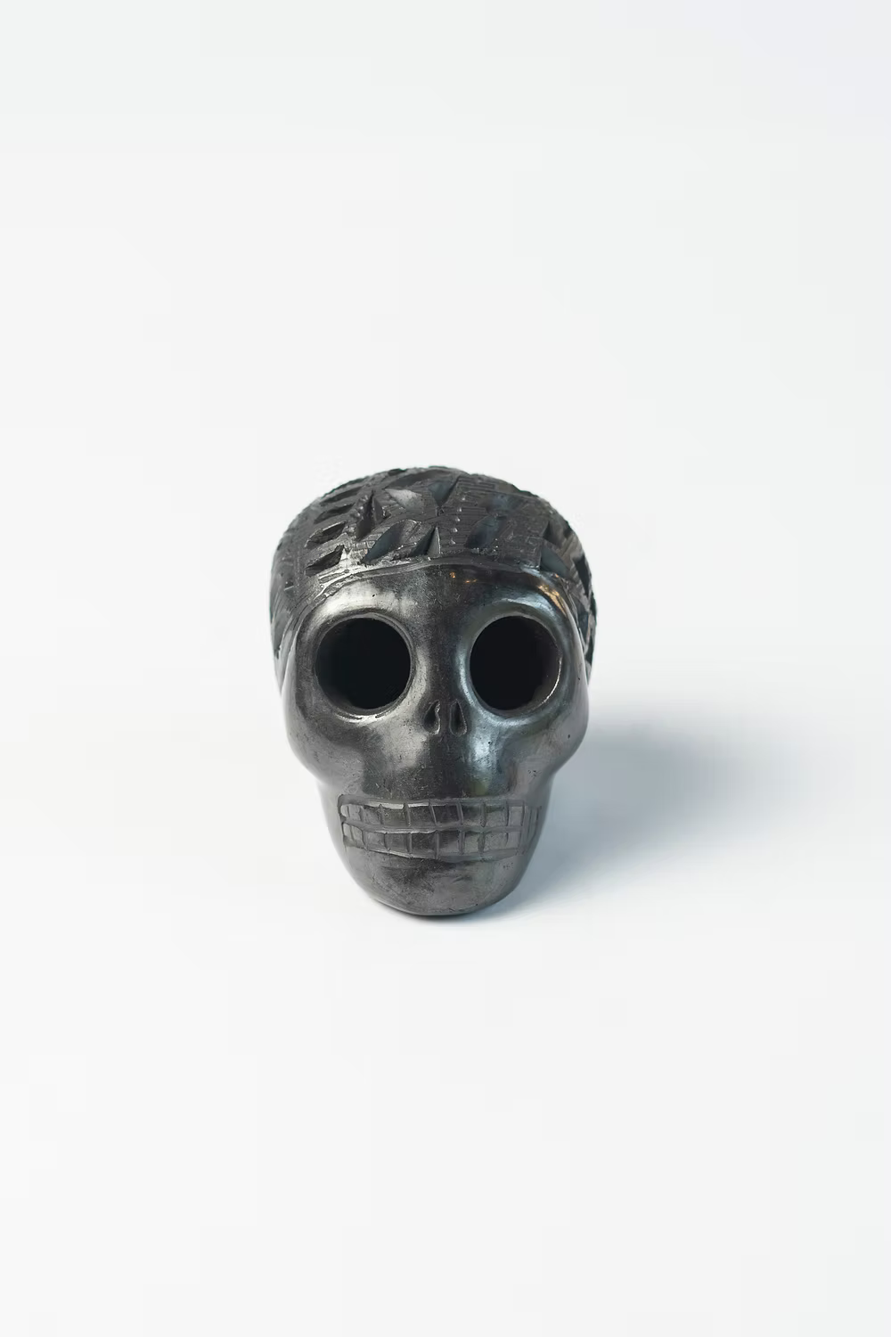 Medium Skull "Dia de Muertos" made of Black Clay