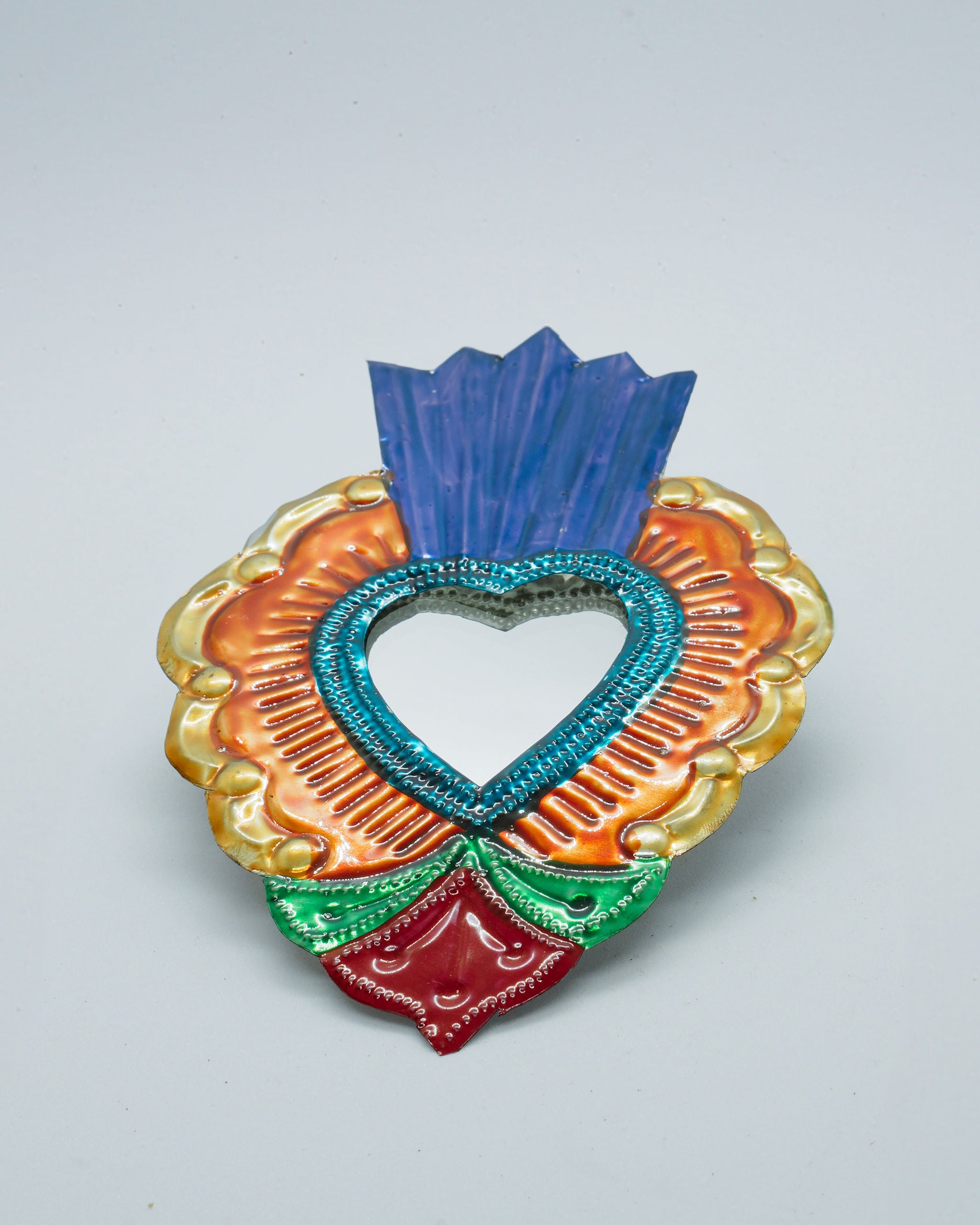 Multicolor Mexican Sacred Heart Mini Mirror