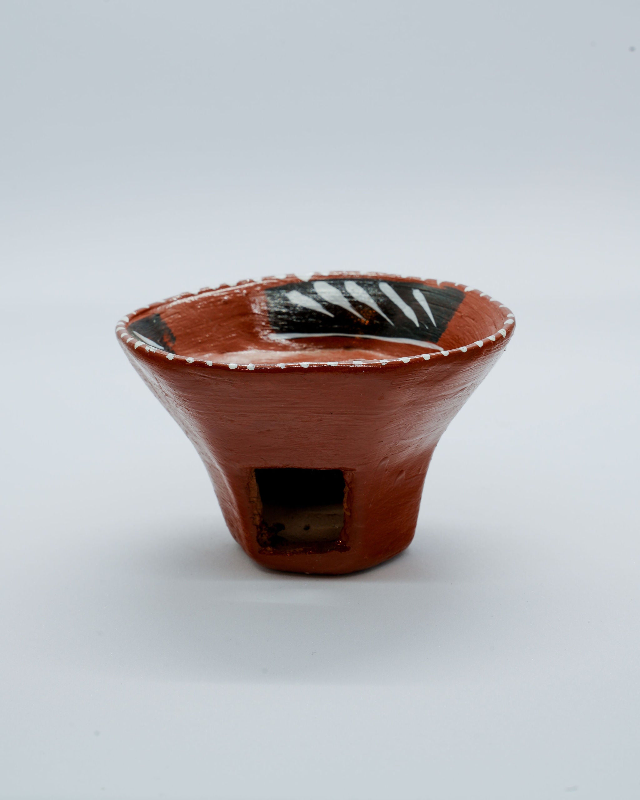 Natural Clay Burner – Hand-Painted Artisan Piece